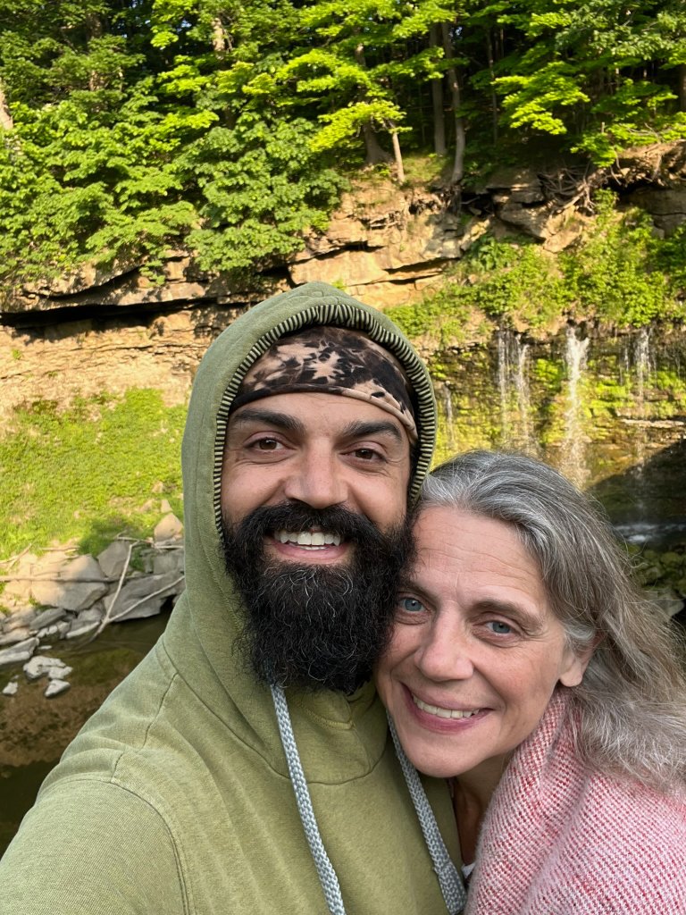 BJ and Val at Forest Sanctuary — stewards of an intentional community devoted to permaculture, devotional music, and neighborly nourishment in Forest, Ohio.