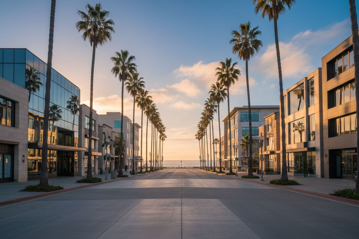 Ocean Avenue, Santa Monica — home of Los Angeles Express Process Servers