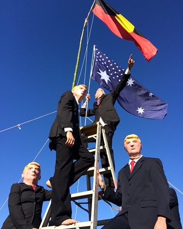 The Lowering of the Aboriginal Flag