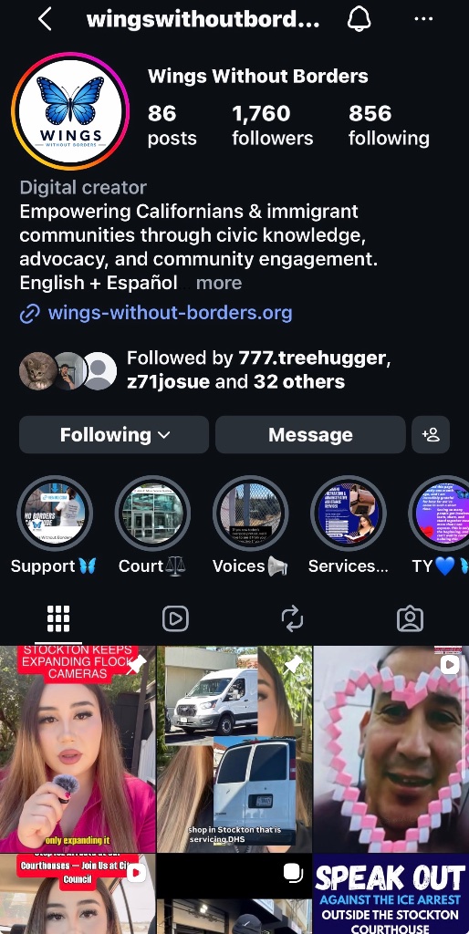 Wings Without Borders Instagram profile
