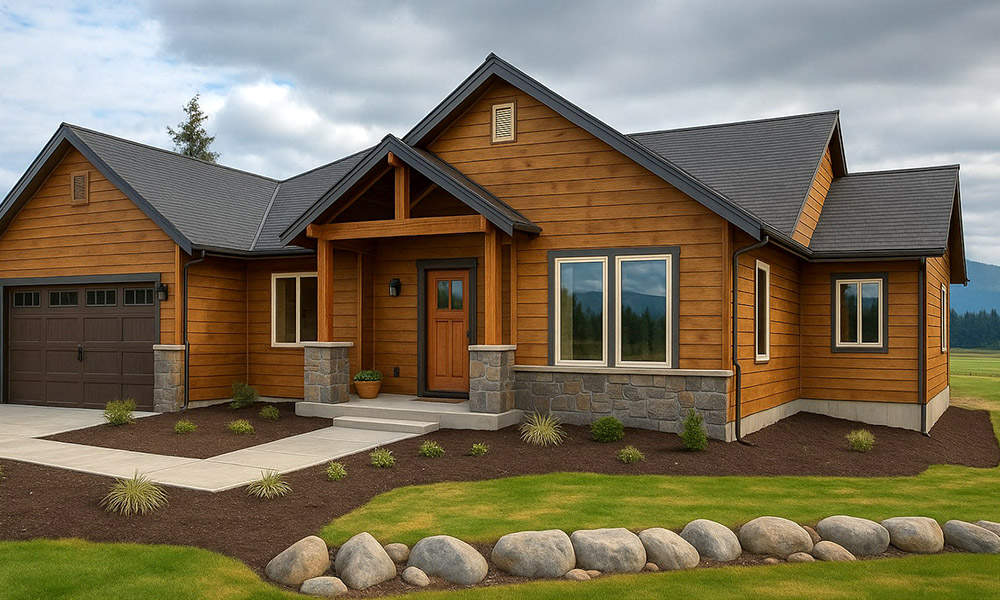 Home exterior featuring insulated horizontal lap siding