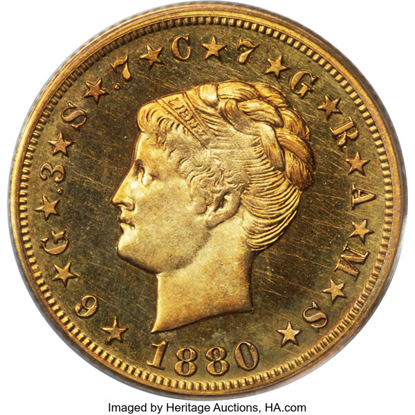 1880 Four Dollar Gold 'Stellas' (1879-1880) obverse