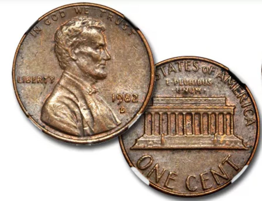 Lincoln Cent, Memorial (1959-2008) 1982-D Small Date Copper (FS-901)