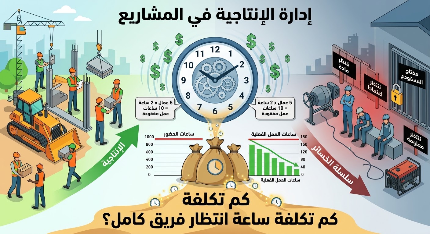 الانتظار في المشاريع… كم تكلفة ساعة انتظار فريق كامل؟