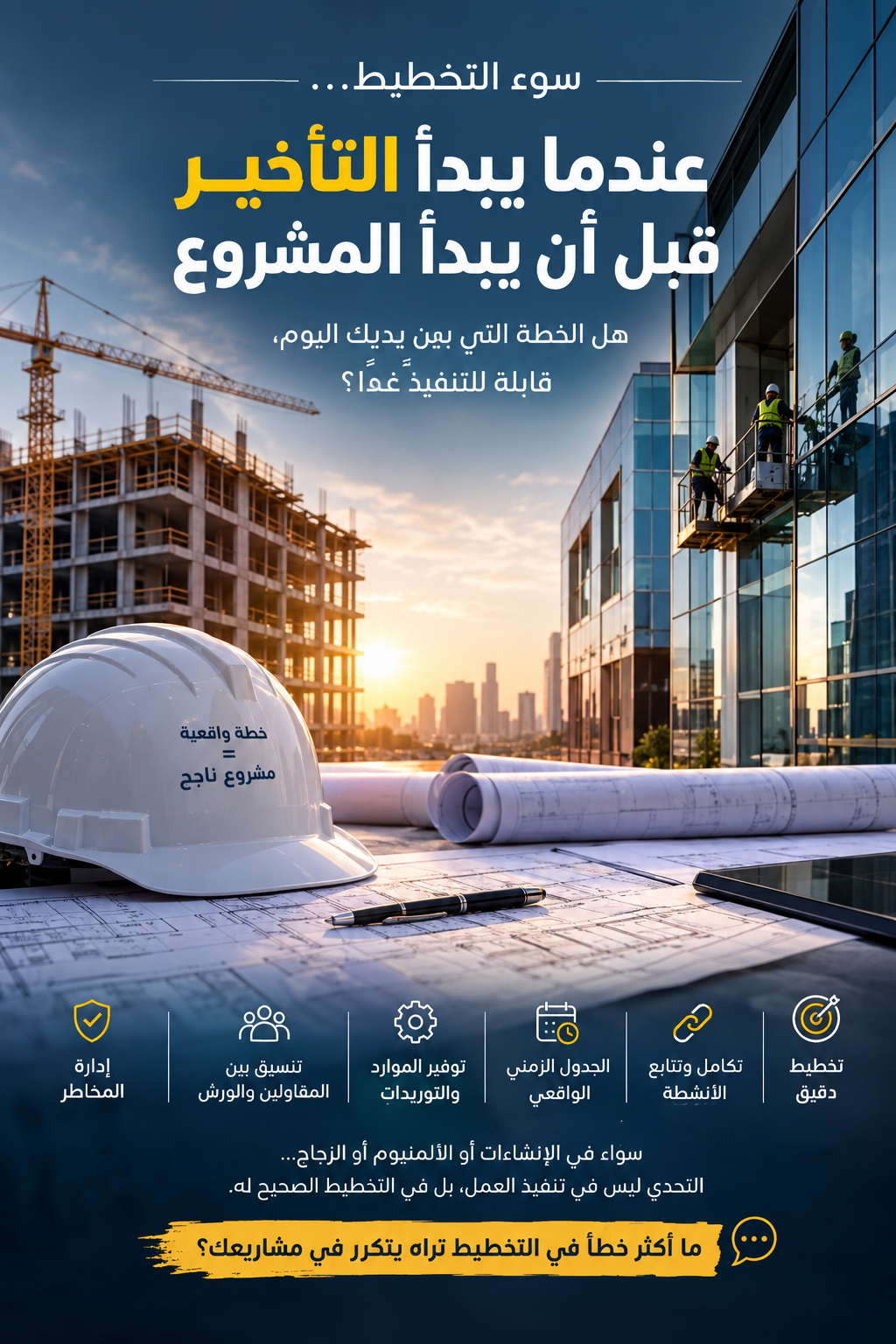 سوء التخطيط… عندما يبدأ التأخير قبل أن يبدأ المشروع