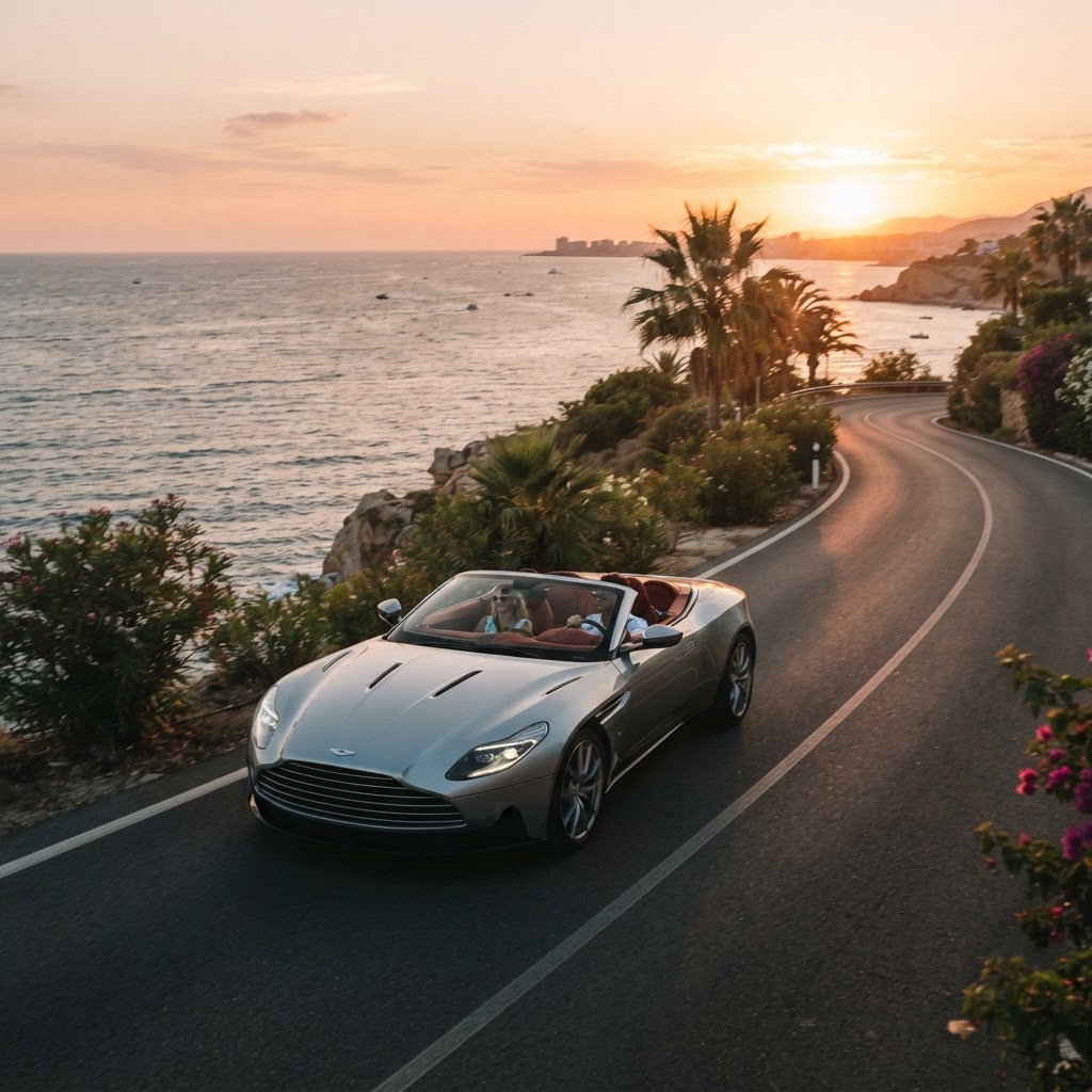 Luxury car on the coast