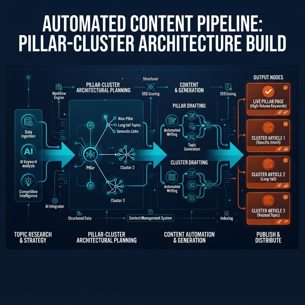 Automating topical authority at scale: programmatic pillar-cluster content pipeline