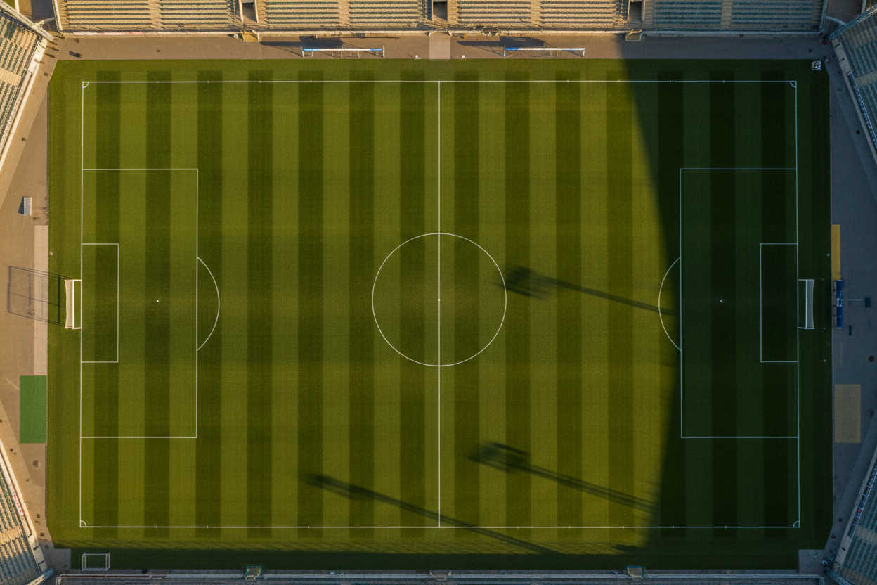 Voetbalveld van bovenaf