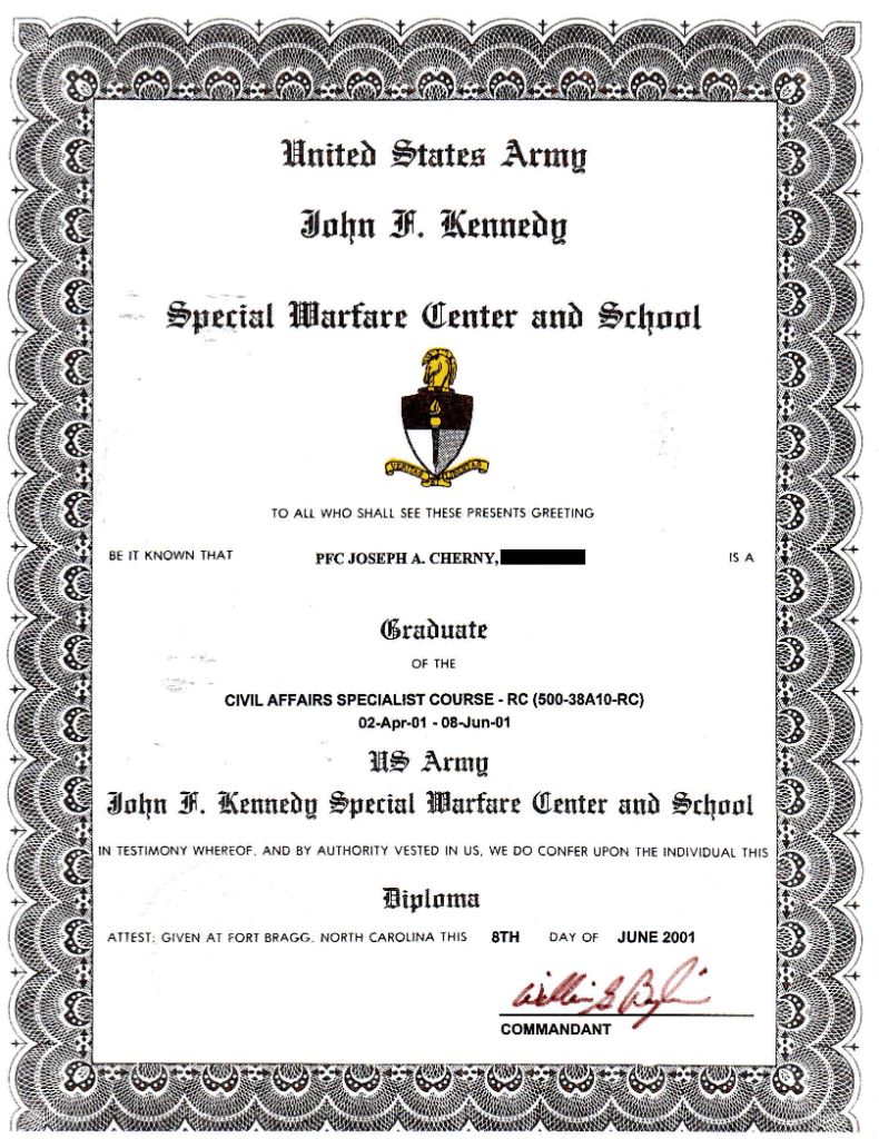 Civil Affairs Specialist Course