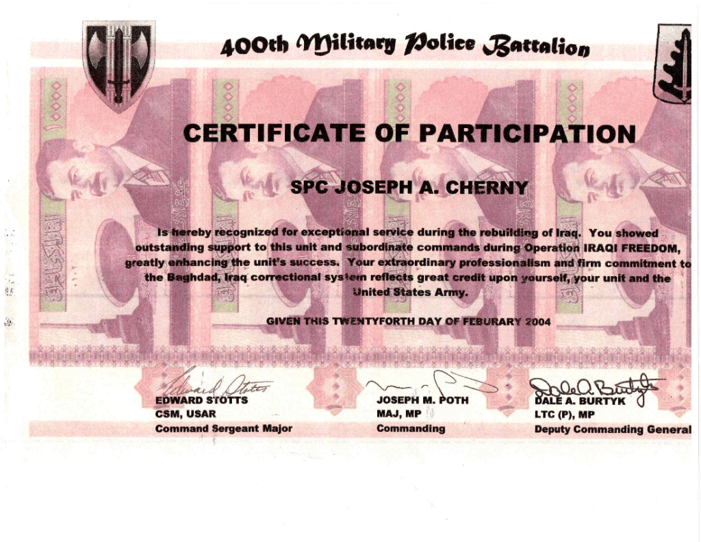 Certificate of Participation