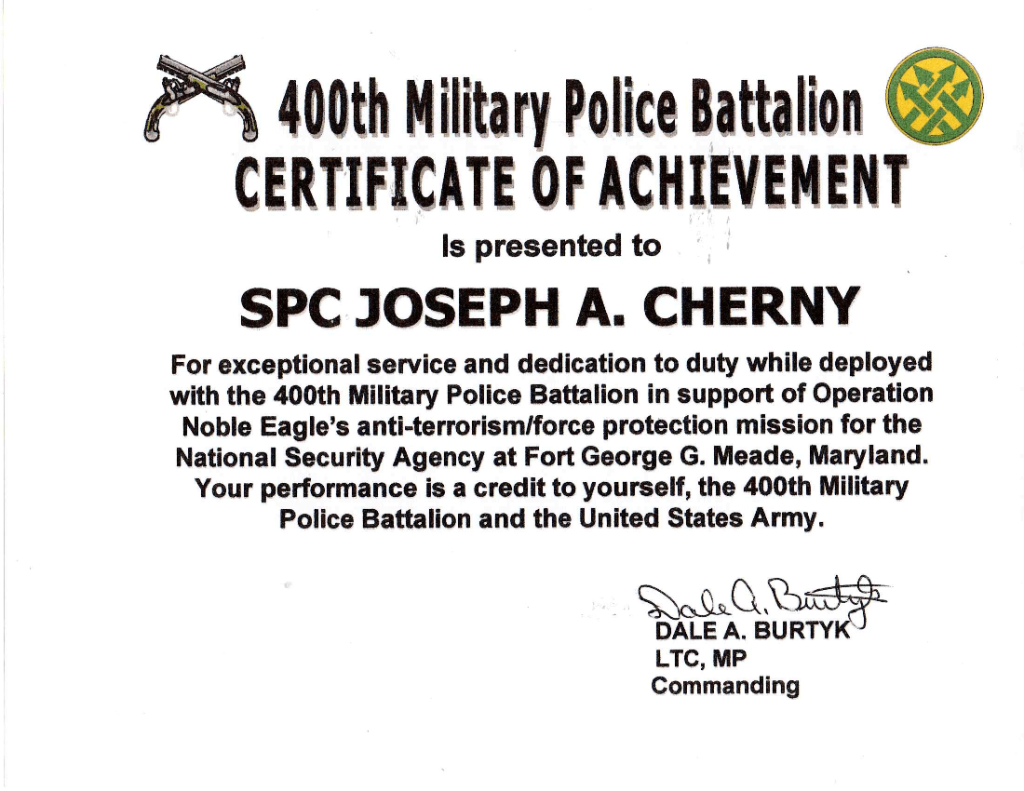 Certificate of Achievement