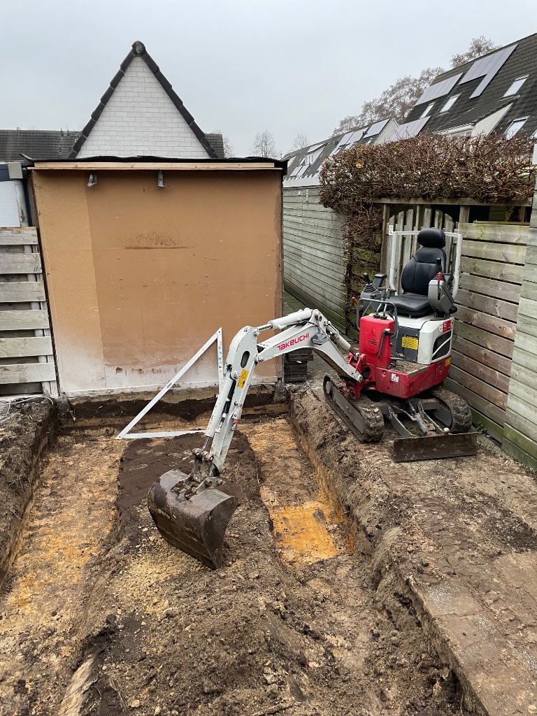 Aanbouw uitgraven