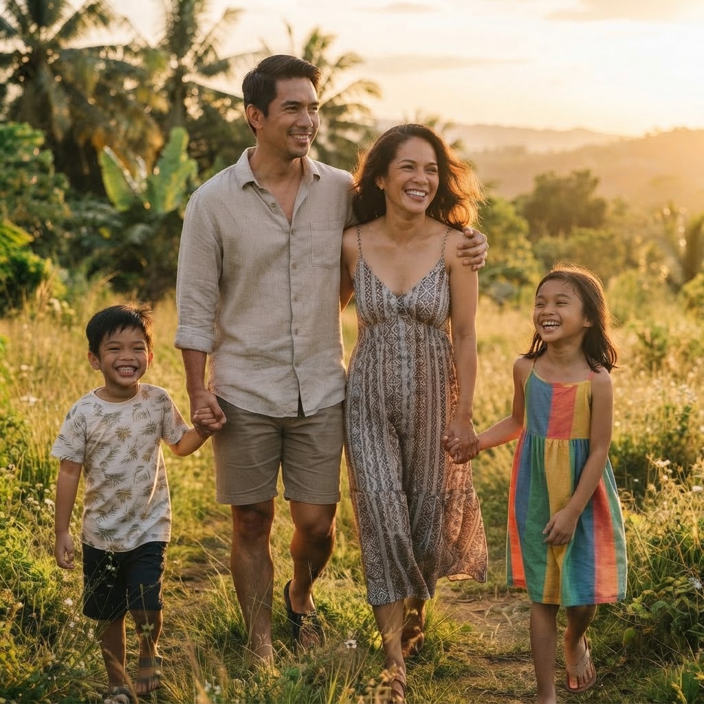 Happy Filipino family protected with GoSure insurance
