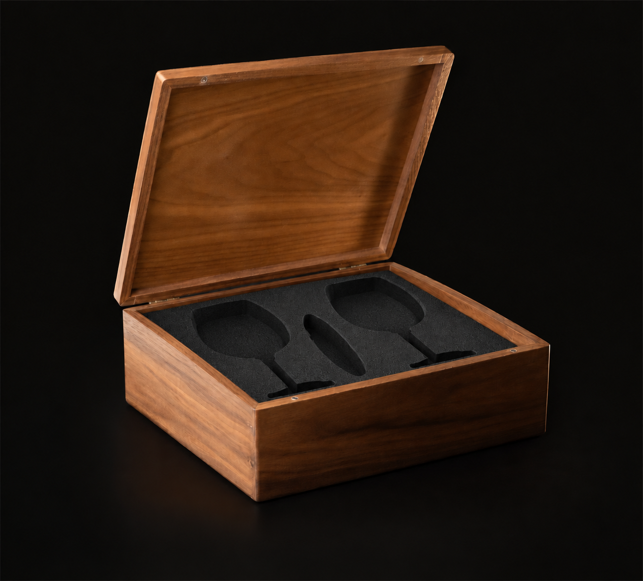 Hinged Walnut Box with Custom Insert