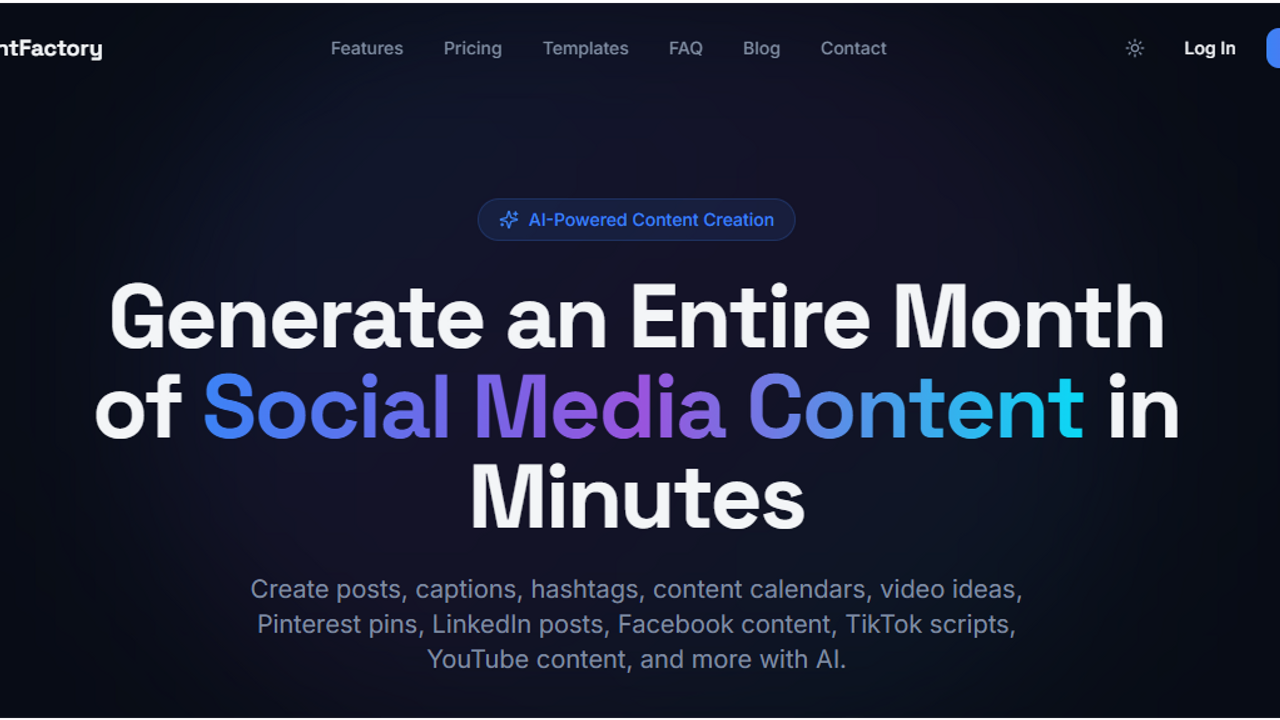 Social Content Generator template preview