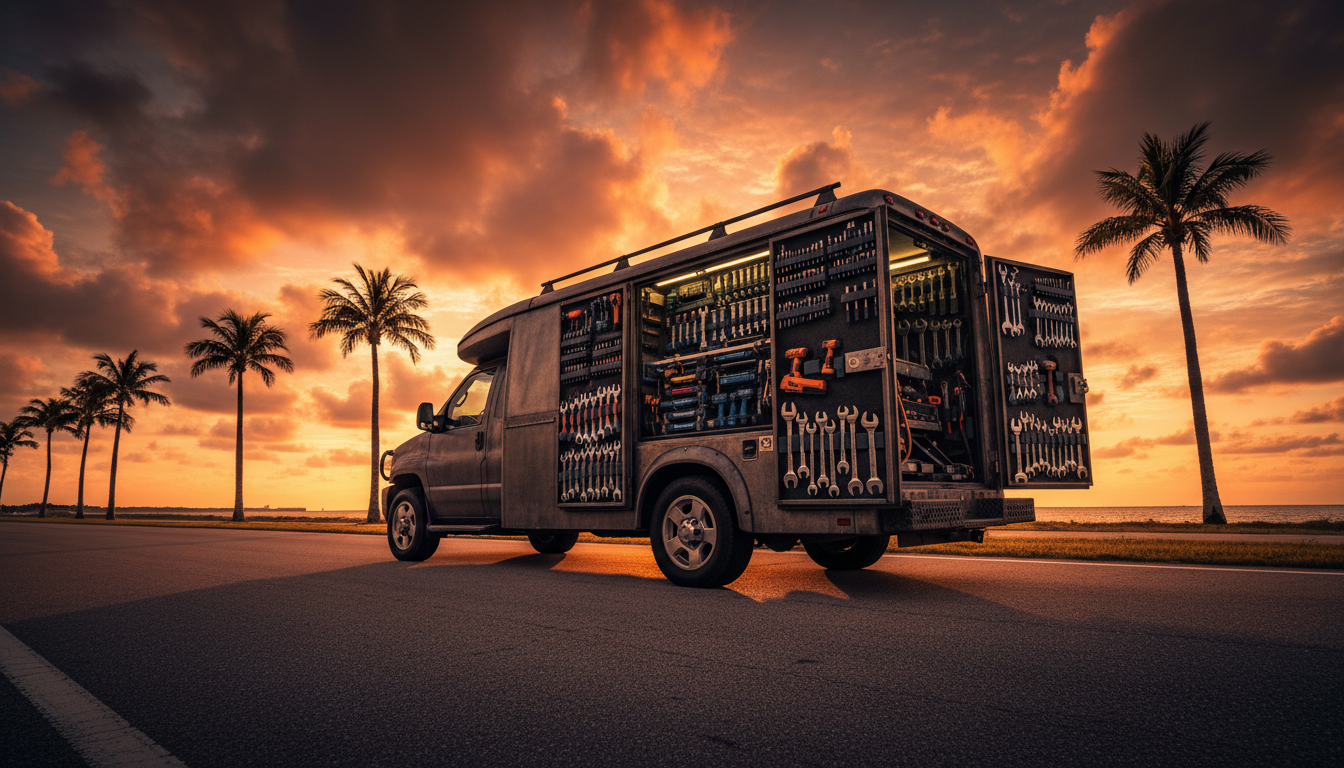 Shift Happens Mobile Mechanic service van on-site for mobile auto repair