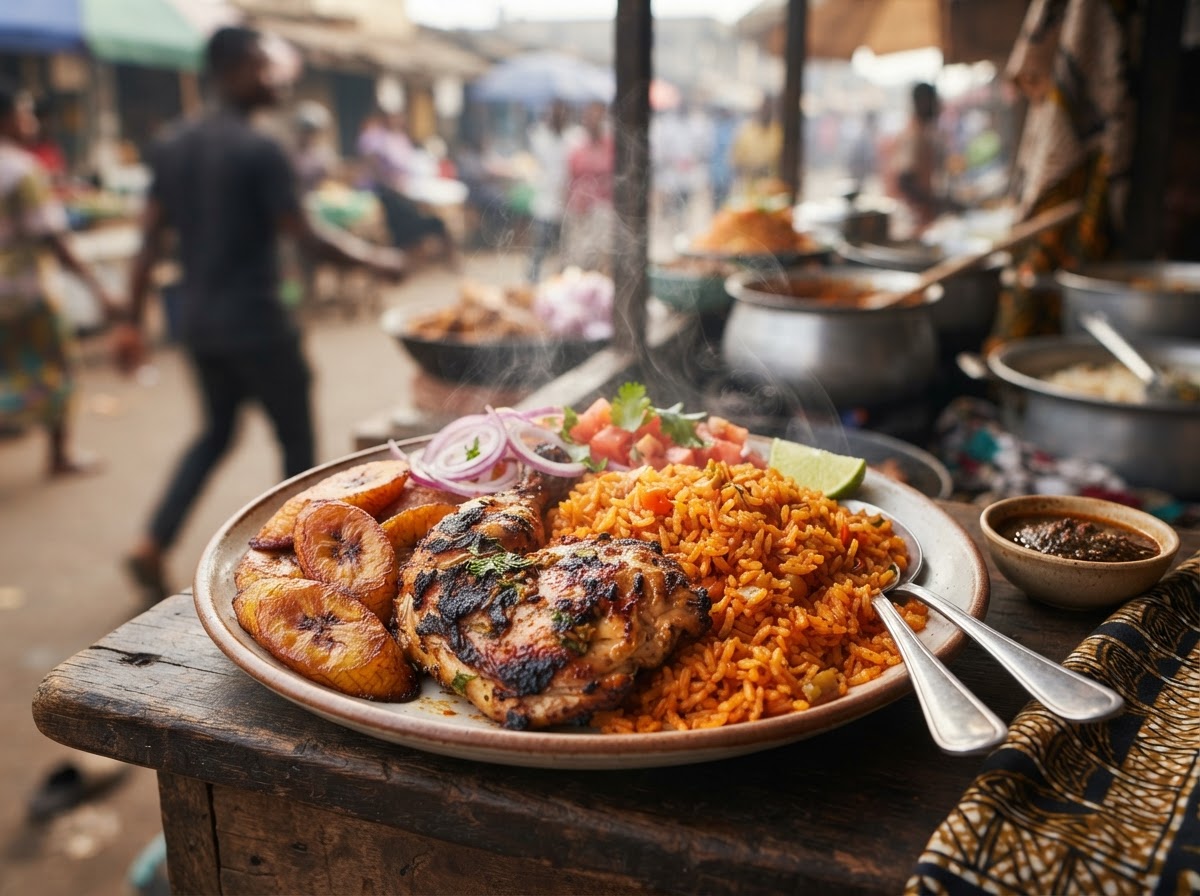 Mama Gees Gɔbɛ (gari and beans)