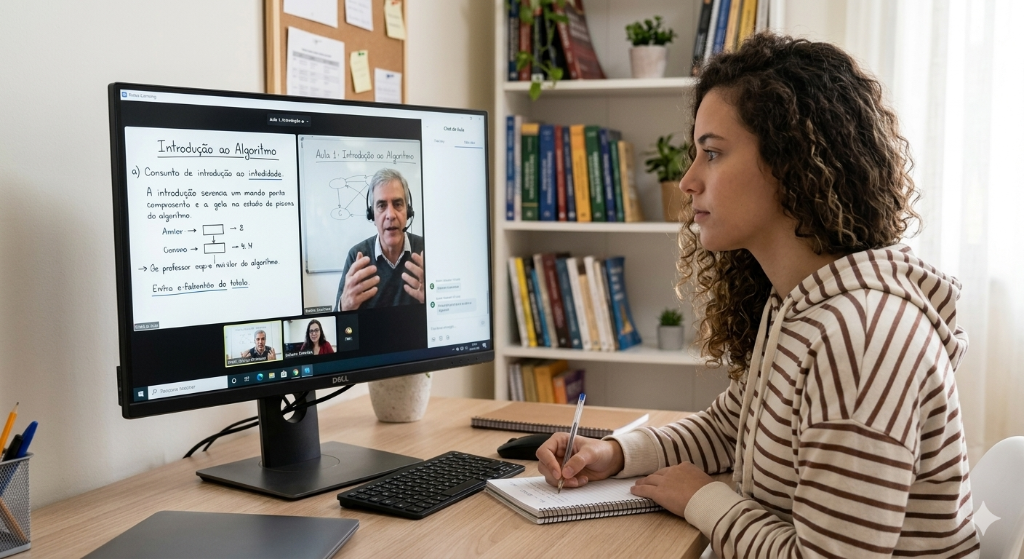 Aluna aprendendo online com a Explicadora Online