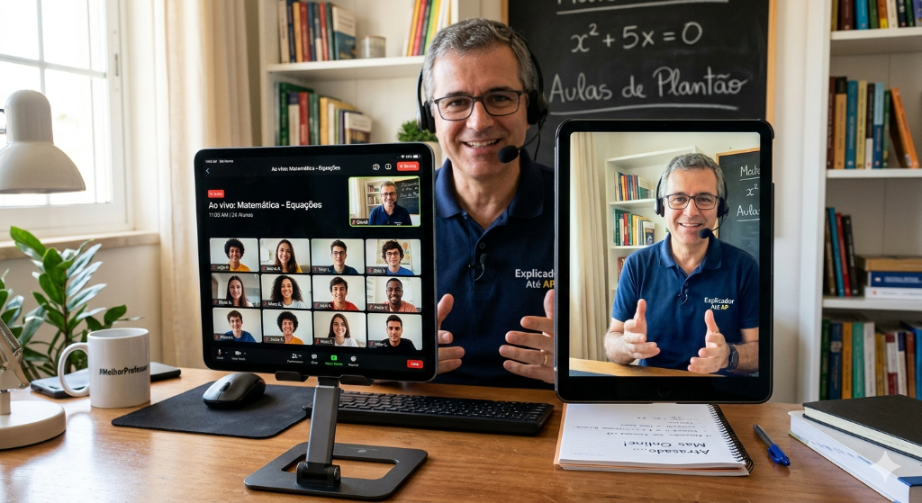 Professor ensinando online