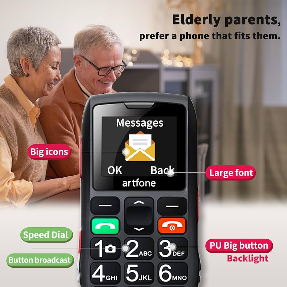 Elderly parents prefer a phone that fits them — Artfone big icon display