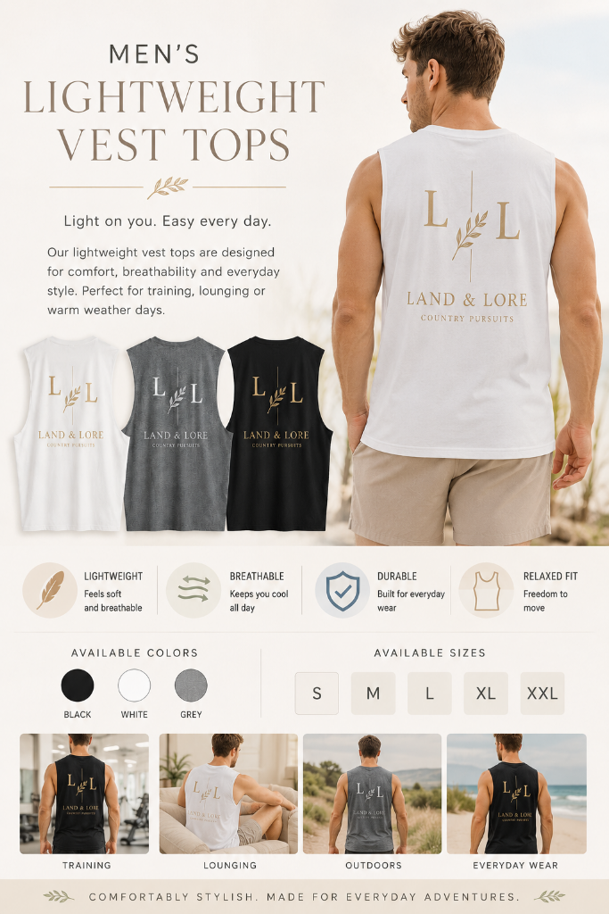 Land & Lore Men's Lightweight Vest Tops