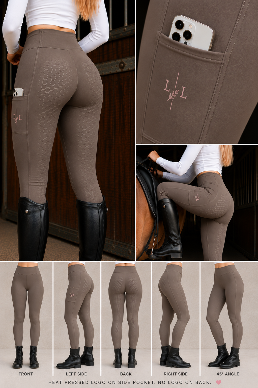 THE LORE Full Seat Performance Riding Tights - Mocha