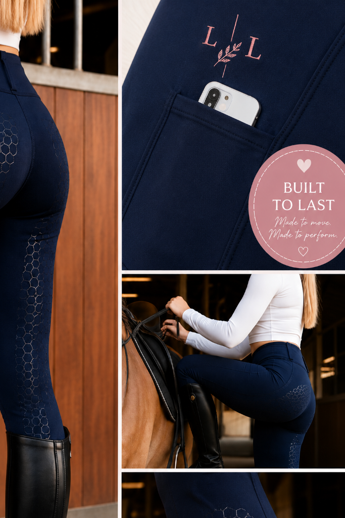 Land & Lore Full Seat Riding Tights — Navy