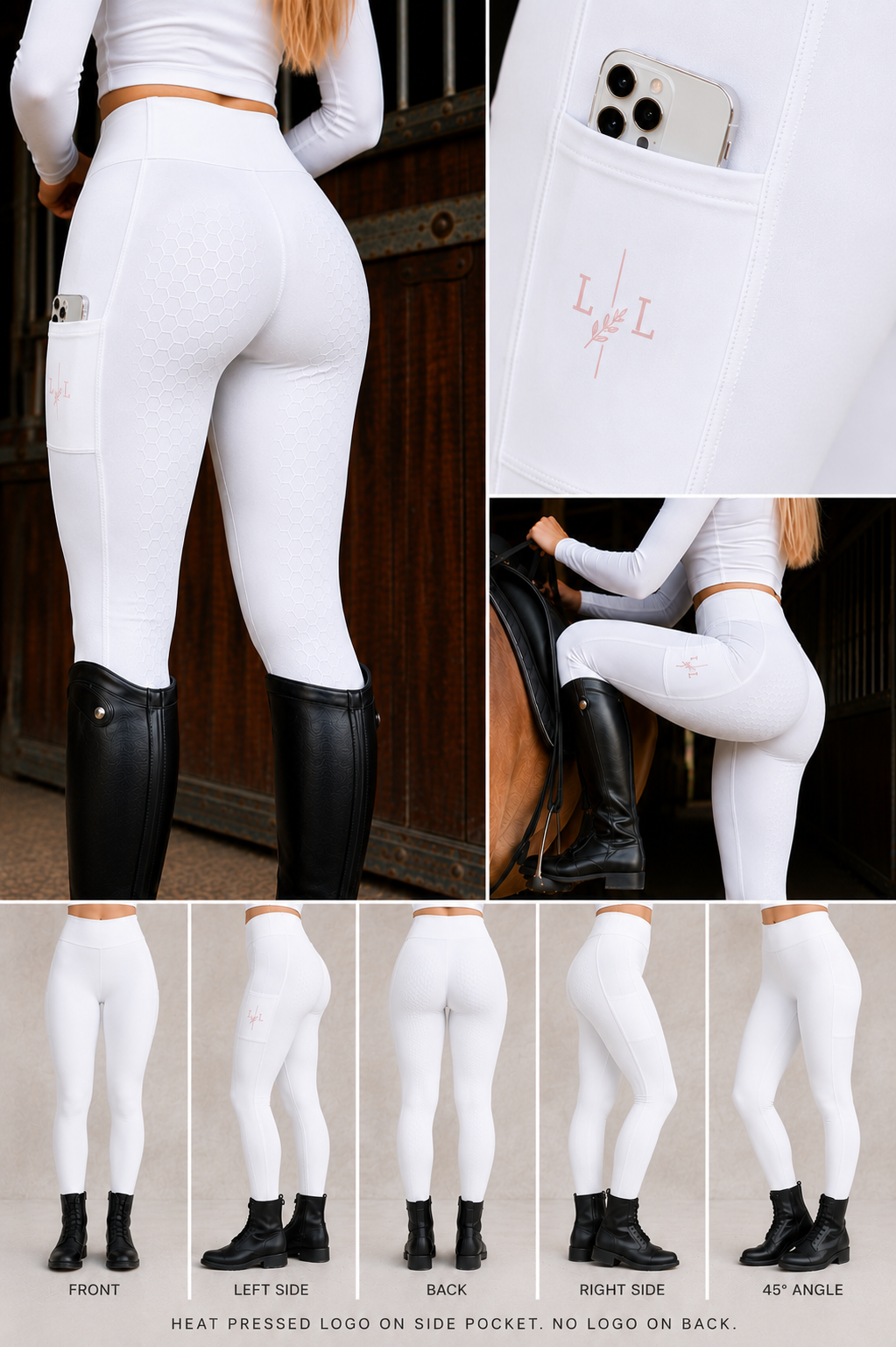 THE LORE Full Seat Performance Riding Tights - White