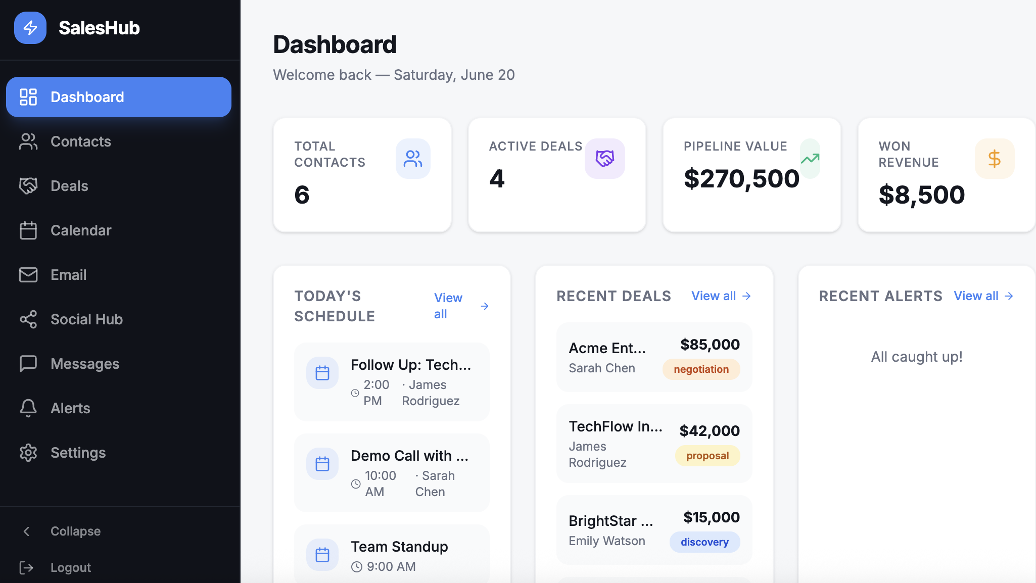 Apex Sales Hub template preview