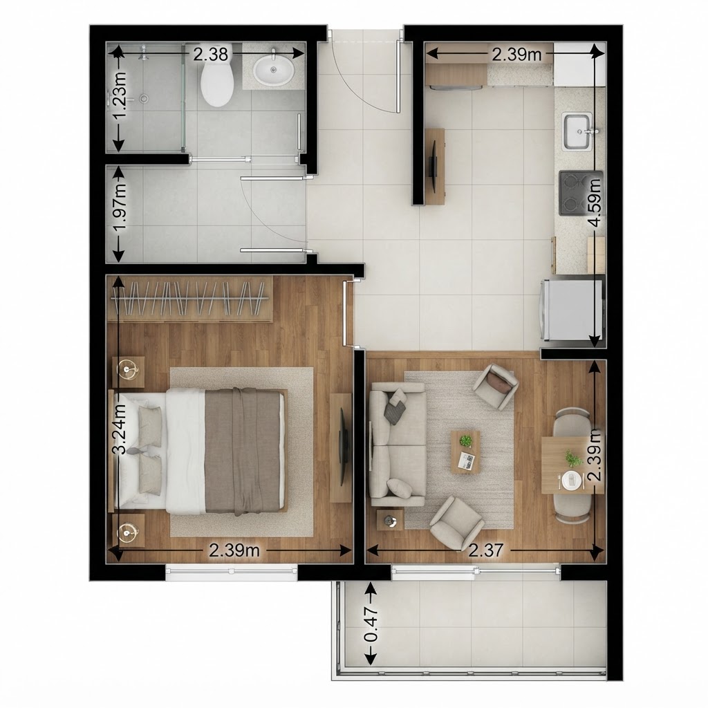 Planta 28m² — Final 7 — Planta