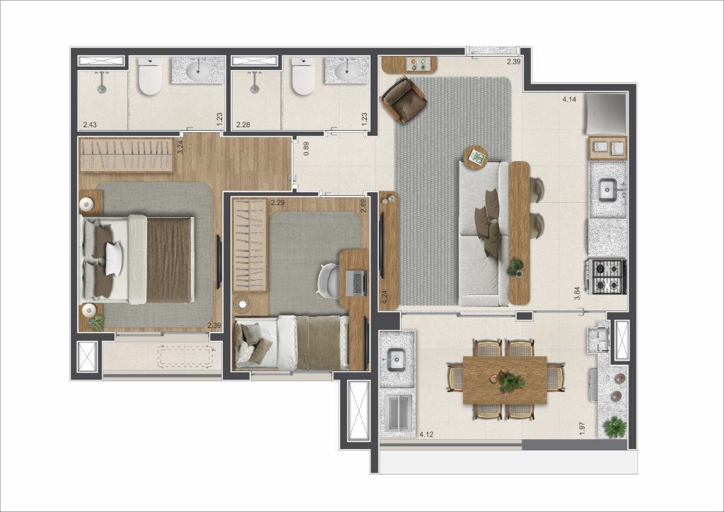 Planta 55m² — Final 5 & 10