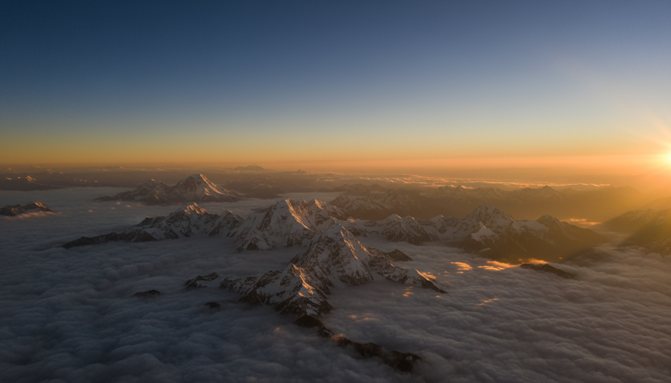Himalayan peaks above clouds