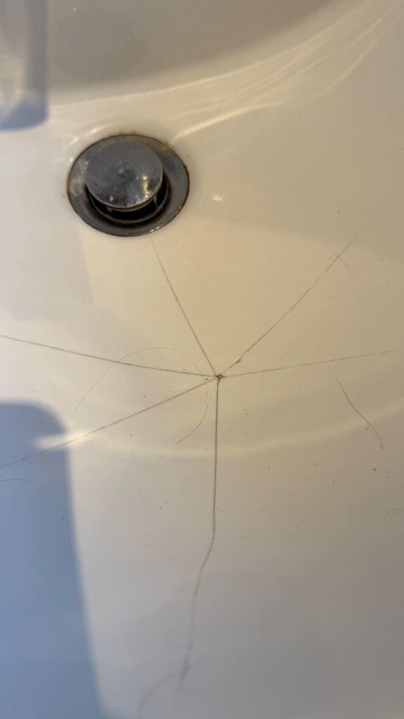Cracked Basin Replacement — before