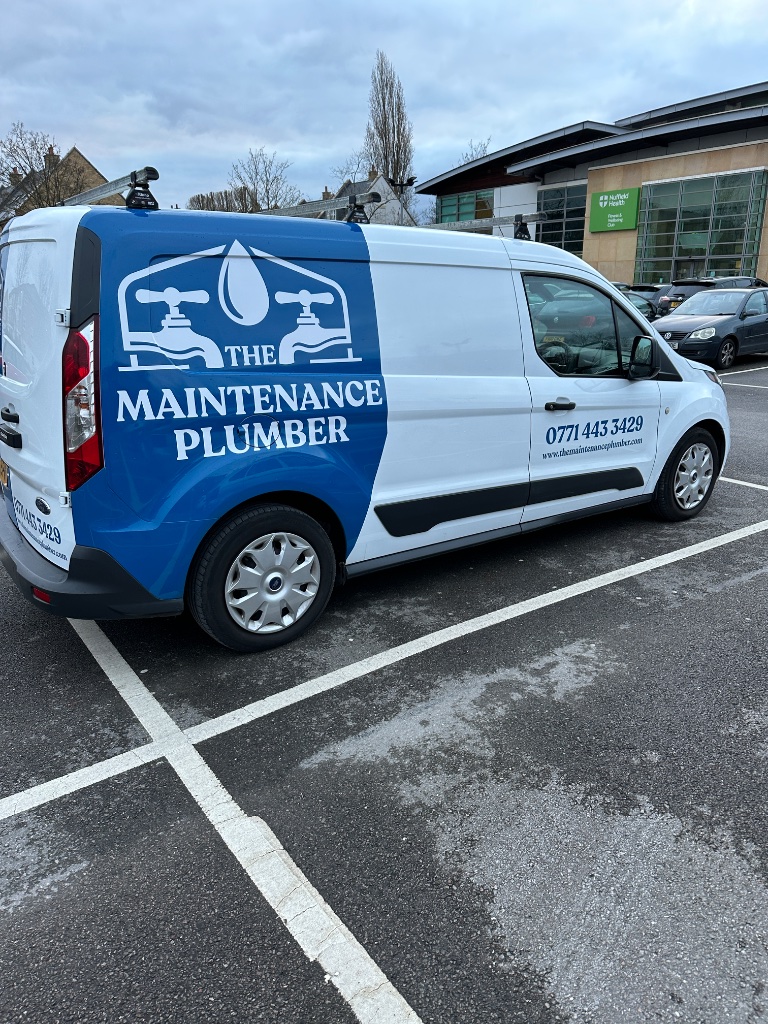 The Maintenance Plumber branded van in Woking, Surrey
