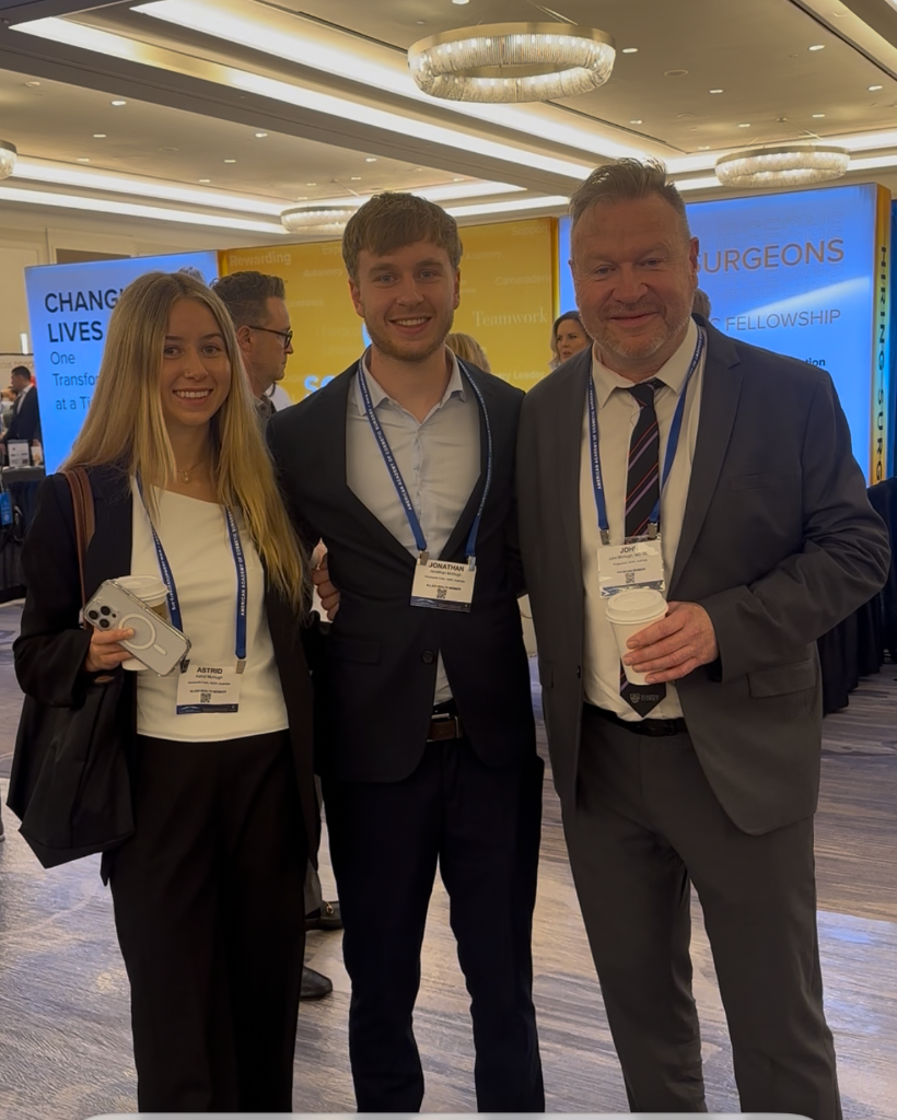 Astrid, Jonathan and Dr John McHugh at conference — Humans in Space 2026 intake