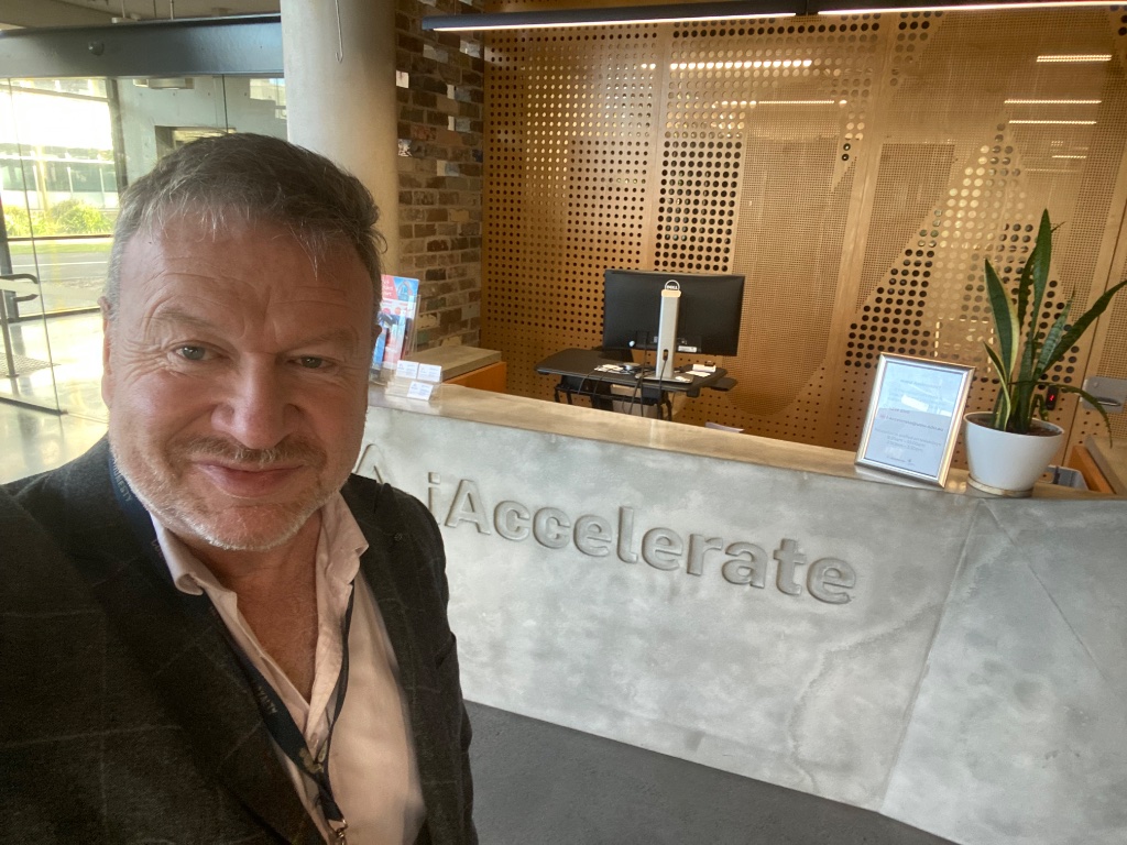 Dr John McHugh at the iAccelerate reception, University of Wollongong innovation campus
