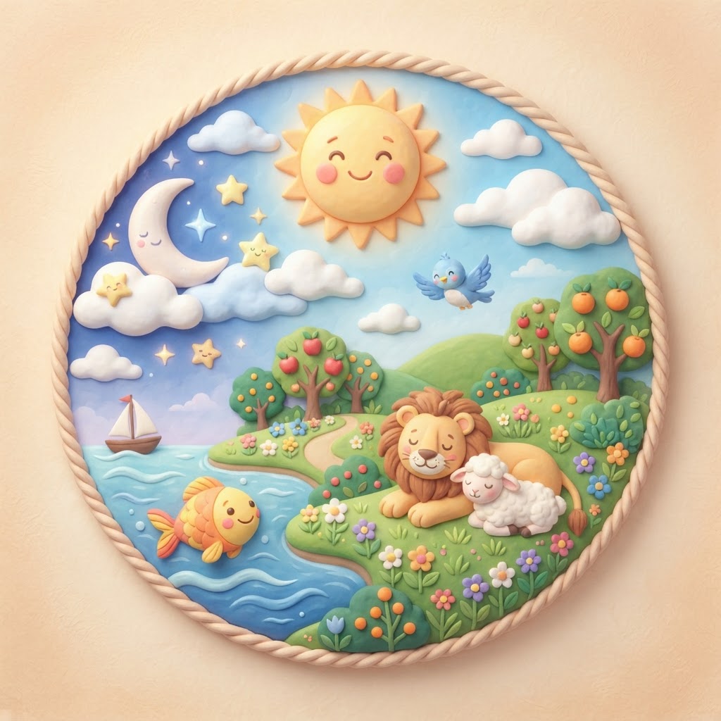 God Creates the World illustration