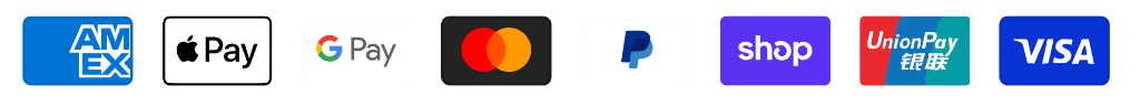 Accepted payment methods: American Express, Apple Pay, Google Pay, Mastercard, PayPal, Shop Pay, UnionPay, Visa