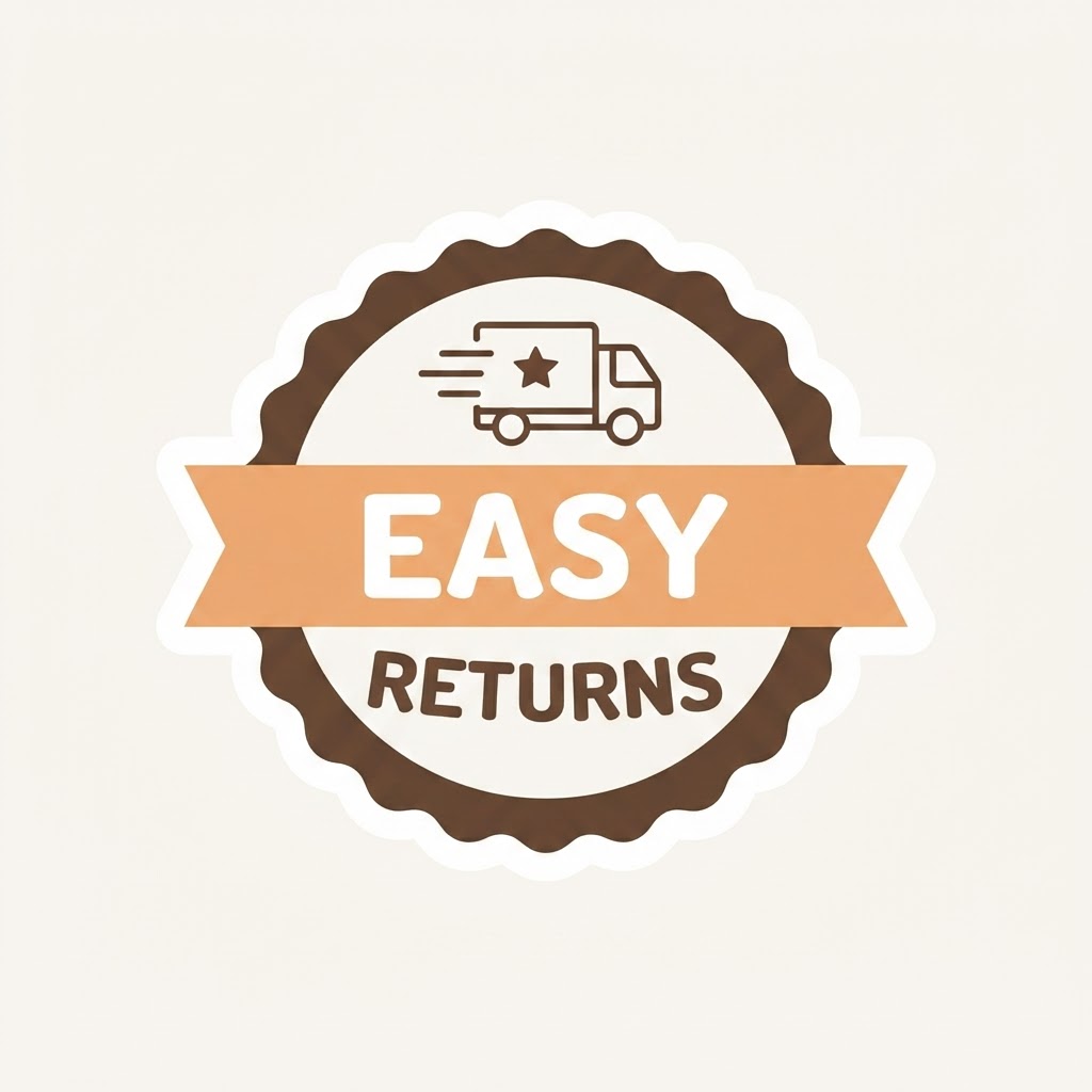 Easy Returns stamp â Wagglo Pets hassle-free returns promise badge