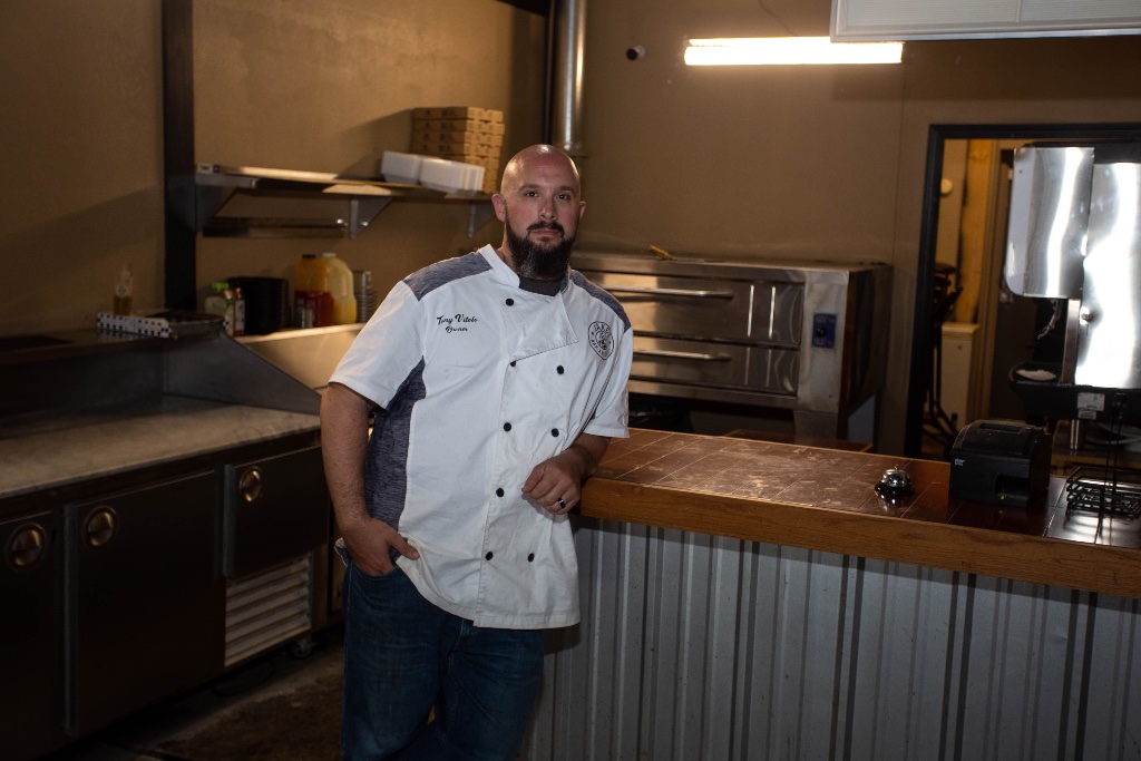 Tony Vitolo in the kitchen
