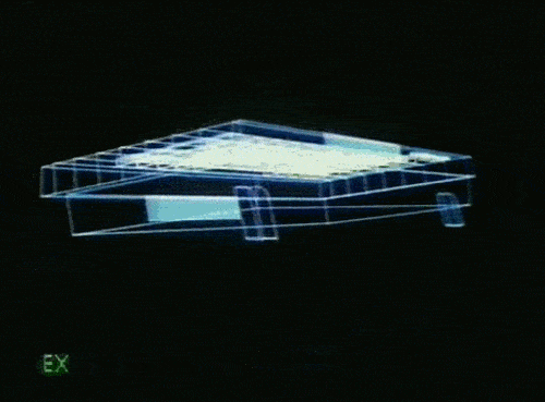 Rotating wireframe surface