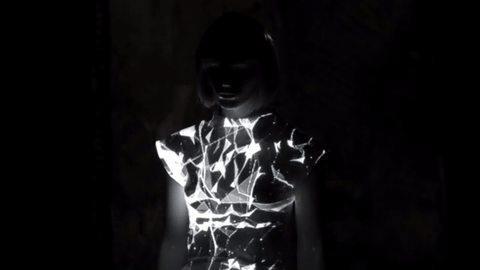 Abstract holographic light refraction through glass prisms