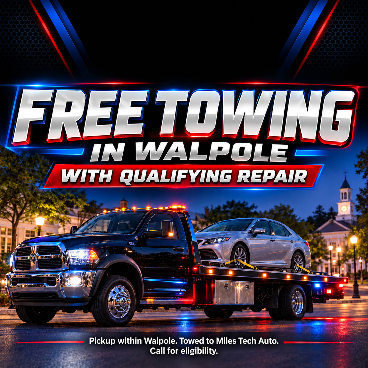 Free towing in Walpole with qualifying repair