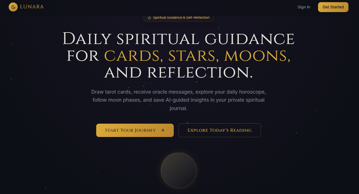 Lunara Spiritual Readings template preview