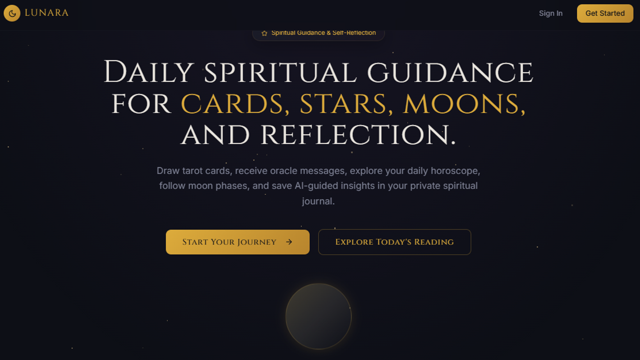 Lunara Spiritual Readings template preview