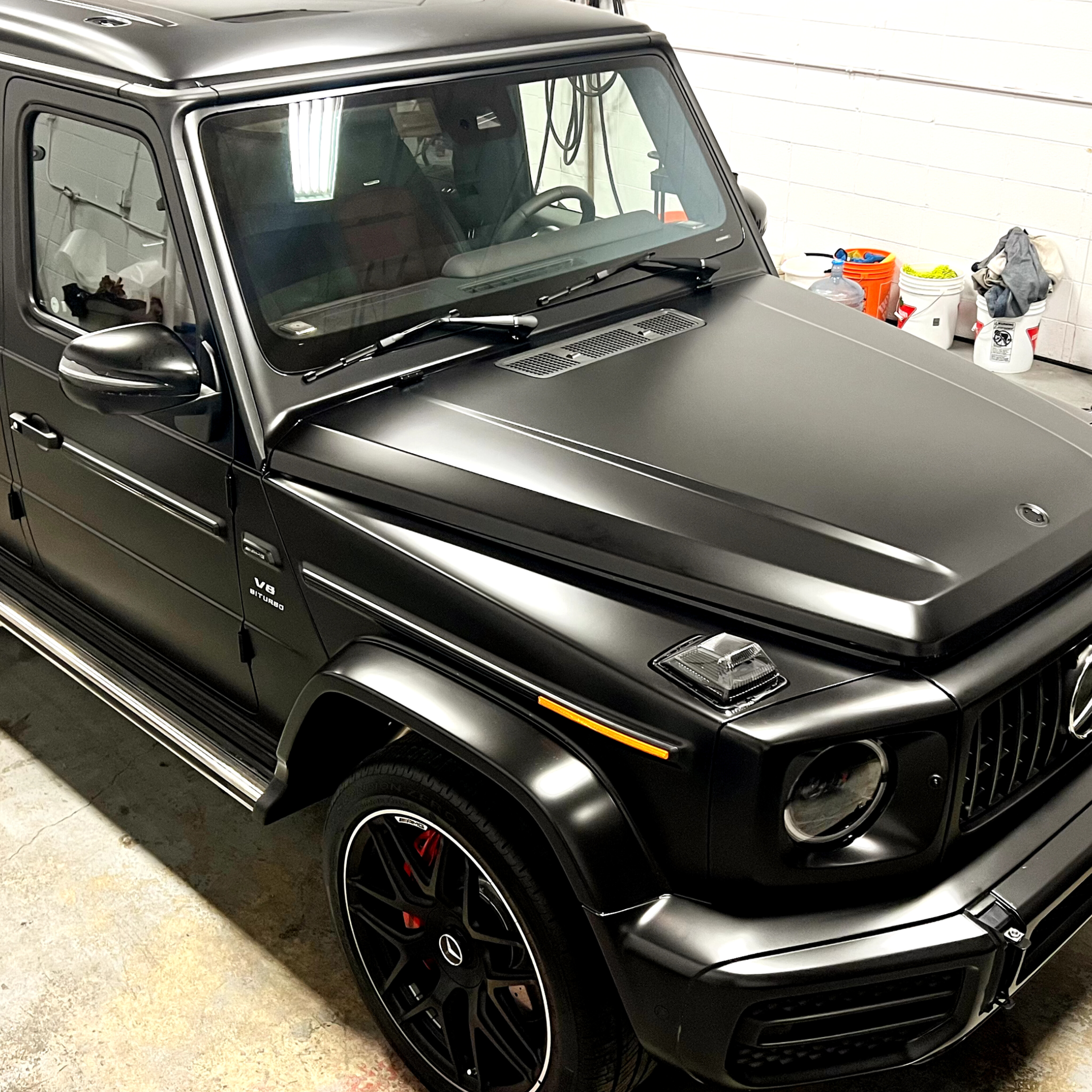 Matte black Mercedes G-Wagon with full body XPEL stealth PPF