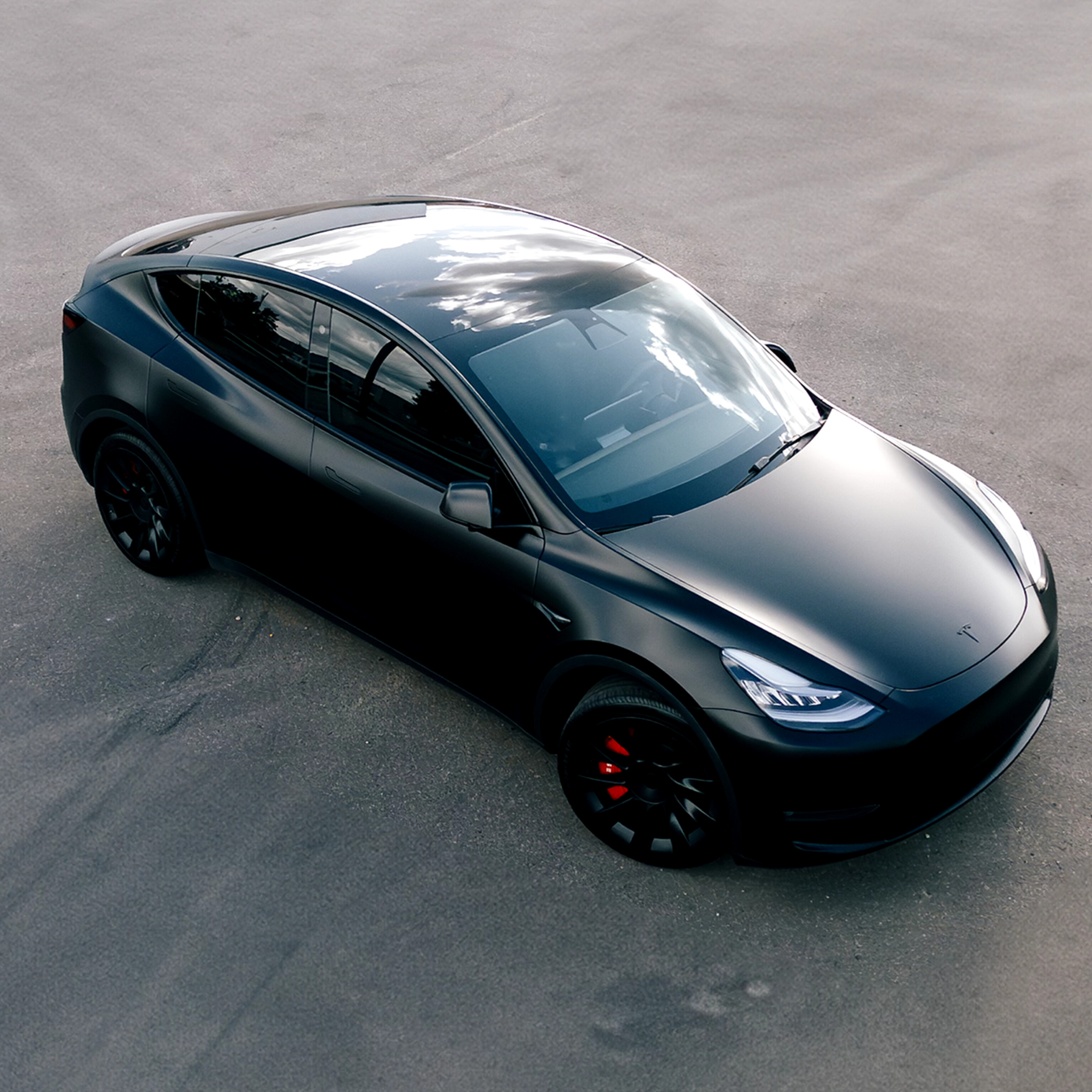 Matte black Tesla Model Y with full body XPEL stealth PPF