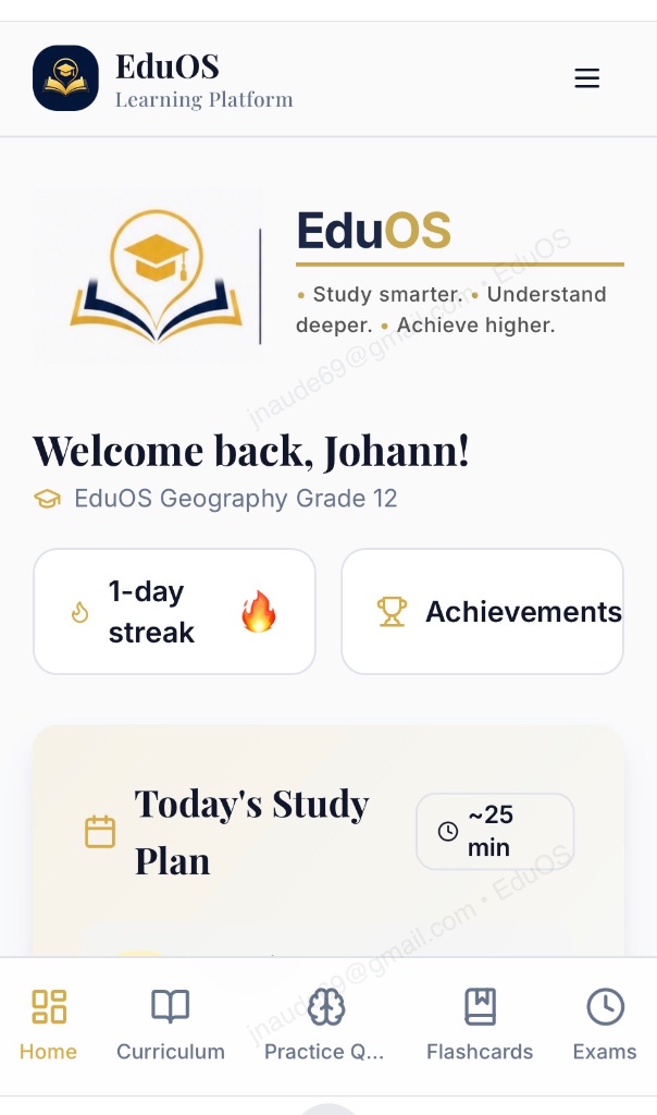 EduOS home dashboard