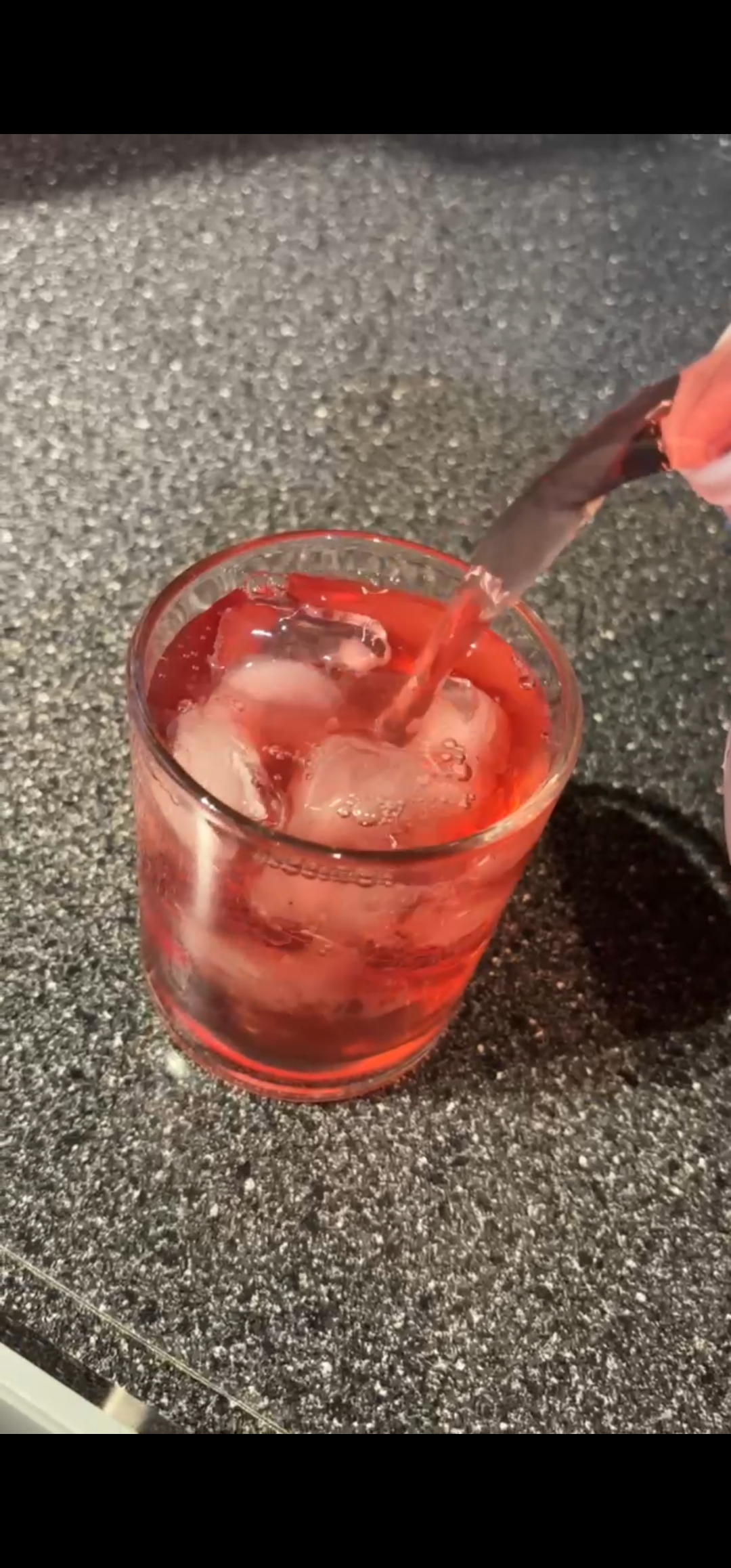 Poured fresh over ice