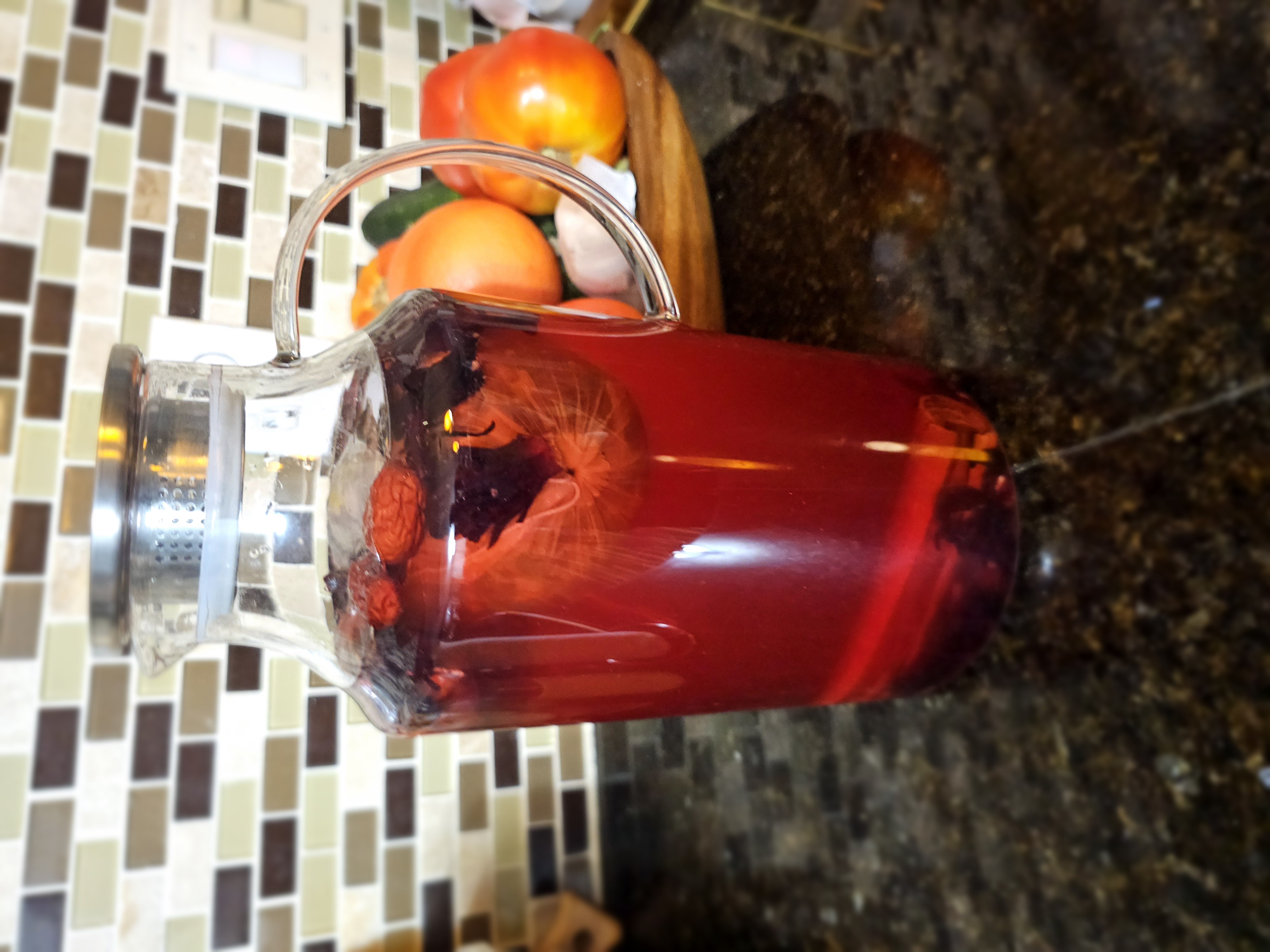 Deep red fruit-infused pitcher